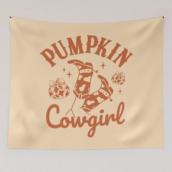 Item preview, Pumpkin Cowgirl Western Boots Vintage Fall Autumn Cowgirl designed and sold by RinrinDesigns.