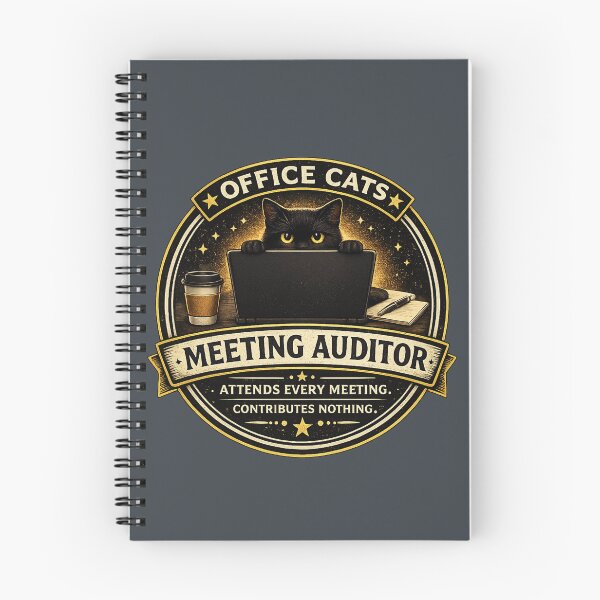 Item preview, Meeting Auditor | Funny Black Cat Office Badge | Office Cats Collection | Cat Lover Gift designed and sold by ZibaCentralShop.