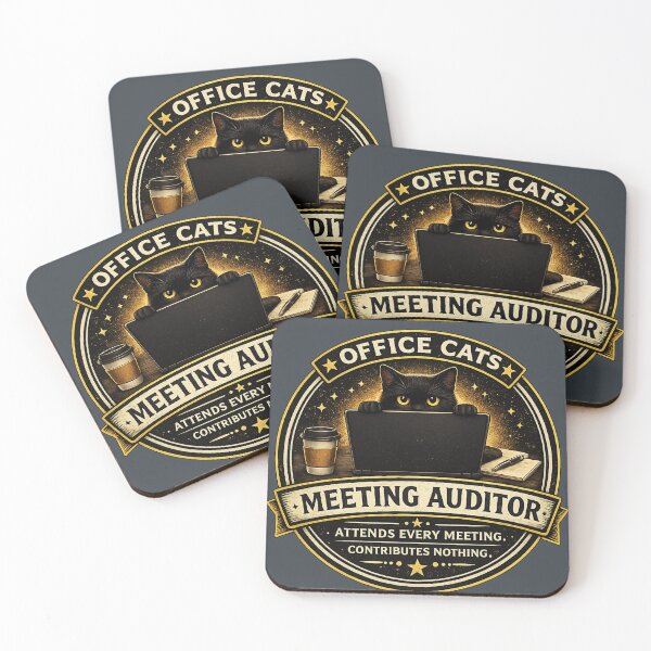 Item preview, Meeting Auditor | Funny Black Cat Office Badge | Office Cats Collection | Cat Lover Gift designed and sold by ZibaCentralShop.