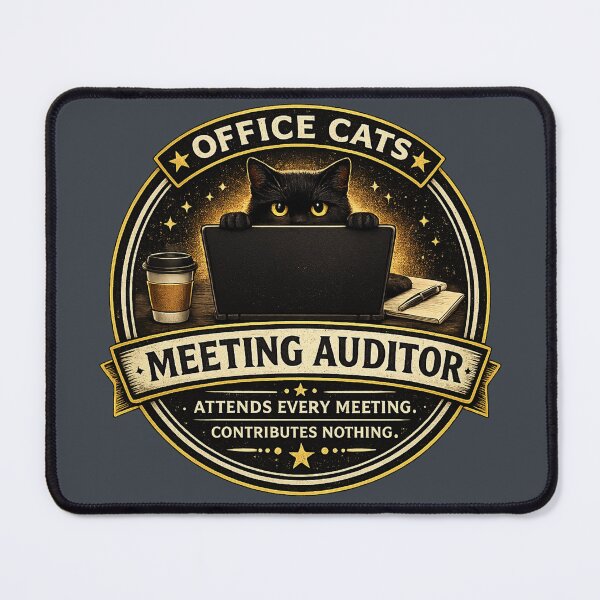 Item preview, Meeting Auditor | Funny Black Cat Office Badge | Office Cats Collection | Cat Lover Gift designed and sold by ZibaCentralShop.