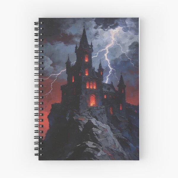 Item preview, Dark Gothic Castle in Thunderstorm | Haunted Fantasy Fortress | Dark Fantasy Art designed and sold by cr6zym1nd.