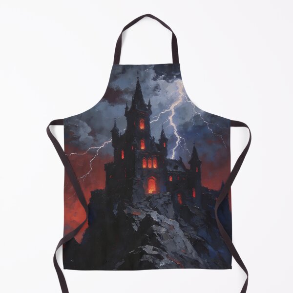 Item preview, Dark Gothic Castle in Thunderstorm | Haunted Fantasy Fortress | Dark Fantasy Art designed and sold by cr6zym1nd.