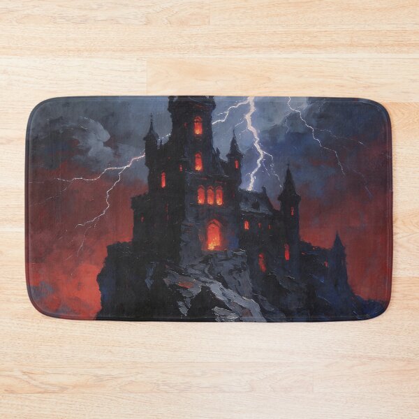 Item preview, Dark Gothic Castle in Thunderstorm | Haunted Fantasy Fortress | Dark Fantasy Art designed and sold by cr6zym1nd.