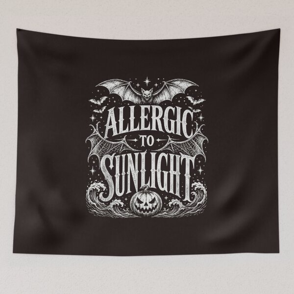 Item preview, Allergic to Sunlight Gothic Vampire Halloween Bat Vintage Design designed and sold by mari-kayden.
