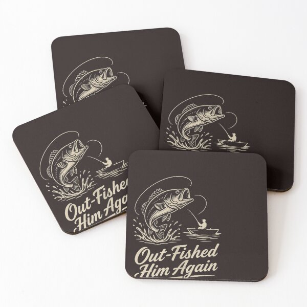 Item preview, Out Fished Him Again Funny Bass Fishing Angler Vintage Lake Design designed and sold by mari-kayden.