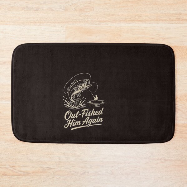 Item preview, Out Fished Him Again Funny Bass Fishing Angler Vintage Lake Design designed and sold by mari-kayden.