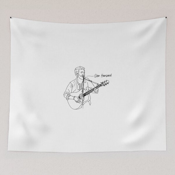 Item preview, Glen Hansard guitarist vector line art designed and sold by pipiapett.