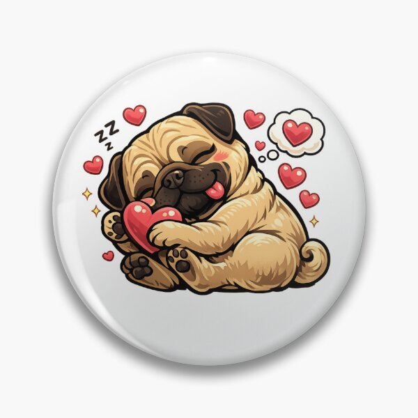 Item preview, Heartfelt Pug – sweet, cuddly dog love! The feel-good design for all year round. designed and sold by CoolContent Factory.