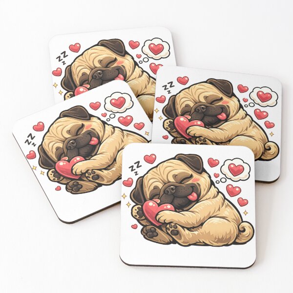 Item preview, Heartfelt Pug – sweet, cuddly dog love! The feel-good design for all year round. designed and sold by CoolContent Factory.