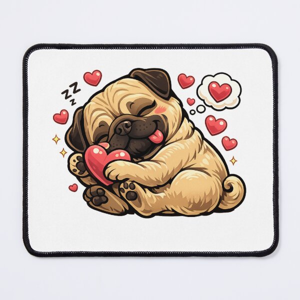 Item preview, Heartfelt Pug – sweet, cuddly dog love! The feel-good design for all year round. designed and sold by CoolContent Factory.