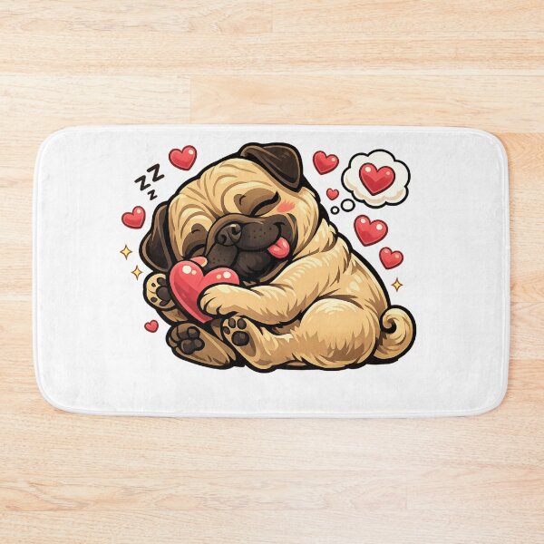 Item preview, Heartfelt Pug – sweet, cuddly dog love! The feel-good design for all year round. designed and sold by CoolContent Factory.