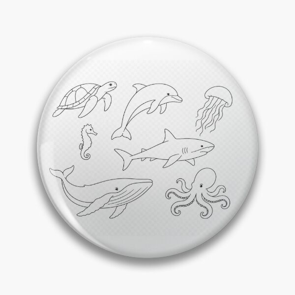 Item preview, Ocean Animals Line Art Collection | OneLine Studio designed and sold by OneLine Studio.