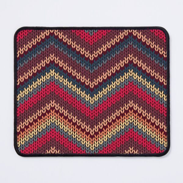Item preview, Vibrantly Textured Knitted Chevron Pattern with Warm and Earthy Tones Complimented by a Rich Burgundy Background designed and sold by Matt_Smith.