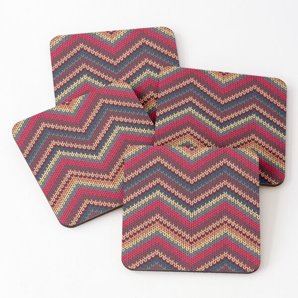 Item preview, Vibrantly Textured Knitted Chevron Pattern with Warm and Earthy Tones Complimented by a Rich Burgundy Background designed and sold by Matt_Smith.