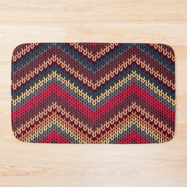 Item preview, Vibrantly Textured Knitted Chevron Pattern with Warm and Earthy Tones Complimented by a Rich Burgundy Background designed and sold by Matt_Smith.