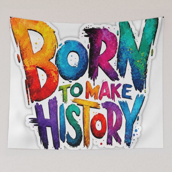 Item preview, Born to Make History | Colorful Motivational Typography Sticker designed and sold by Arts121.
