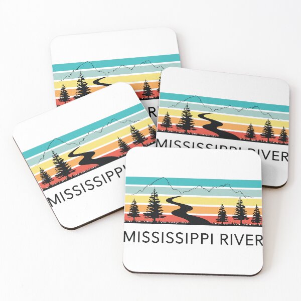 Item preview, Mississippi River Retro Vintage Landscape Nature Travel Graphic Design designed and sold by mari-kayden.
