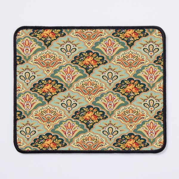 Item preview, Intricate Floral Damask Pattern with Soft Blue Background and Vibrant Color Contrast for Timeless Elegance designed and sold by Matt_Smith.