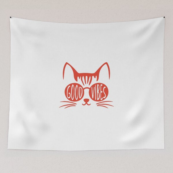 Item preview, Cool Cat Good Vibes Sunglasses Typography Graphic designed and sold by Velouria Universe.