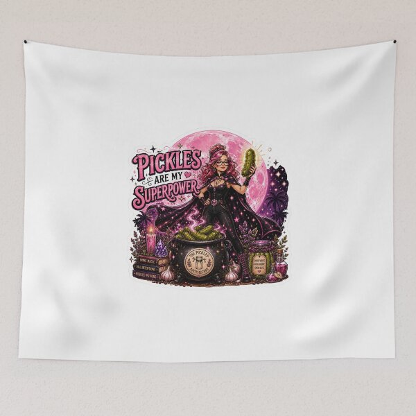 Item preview, Pickles are my Superpower | Funny Pickle Witch Sticker designed and sold by Imagine Ink Design Studio.