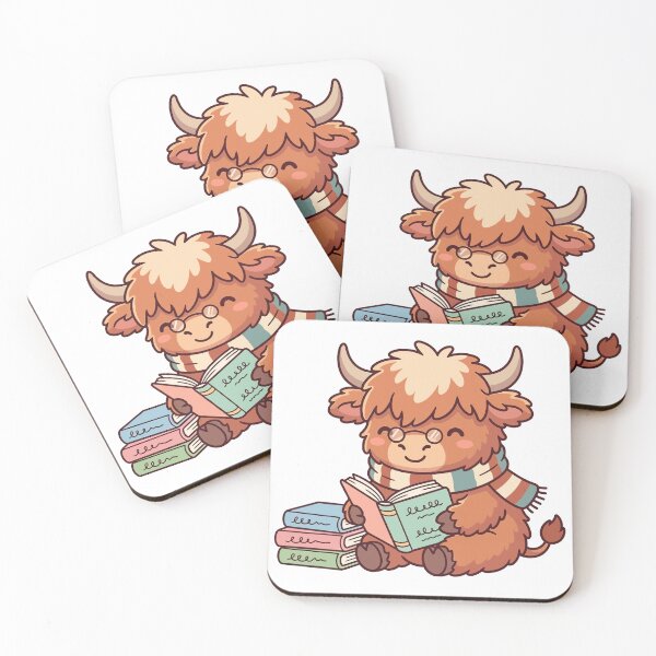 Item preview, Cute Highland Cow Reading Book Cozy Bookworm designed and sold by derynick.