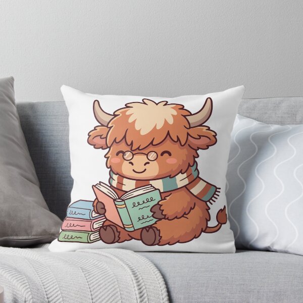 Item preview, Cute Highland Cow Reading Book Cozy Bookworm designed and sold by derynick.
