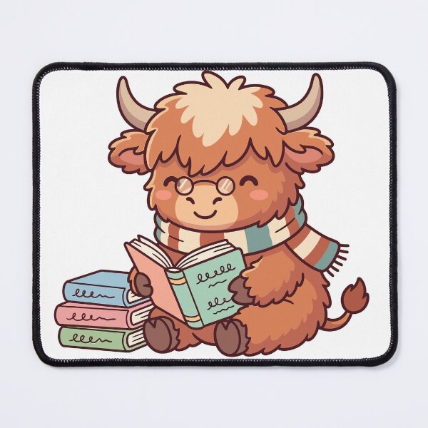 Item preview, Cute Highland Cow Reading Book Cozy Bookworm designed and sold by derynick.
