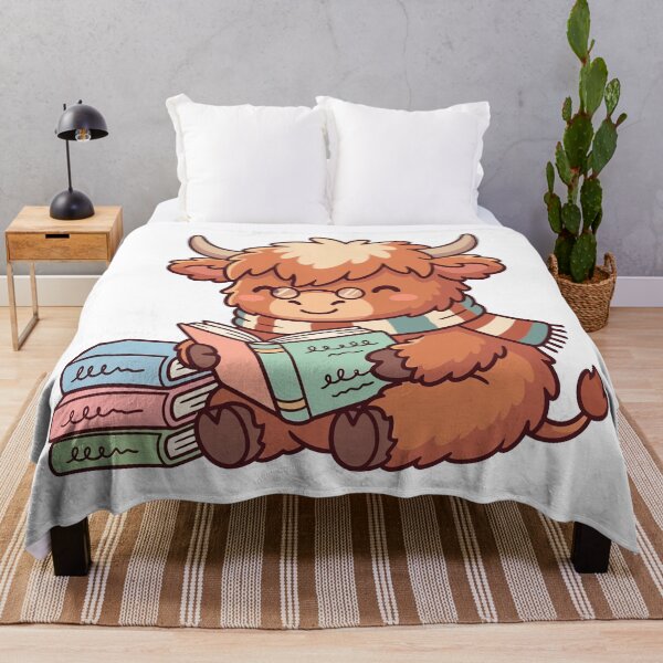 Item preview, Cute Highland Cow Reading Book Cozy Bookworm designed and sold by derynick.