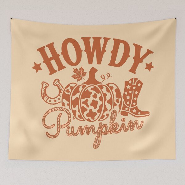 Item preview, Howdy Pumpkin Western Cowgirl Fall Vintage Pumpkin Cowboy Boots designed and sold by RinrinDesigns.