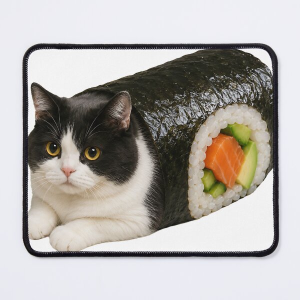 Item preview, Cute Tuxedo Cat Sushi Roll designed and sold by Jaideep Walia.