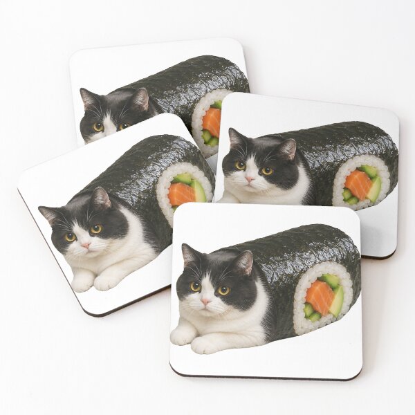 Item preview, Cute Tuxedo Cat Sushi Roll designed and sold by Jaideep Walia.