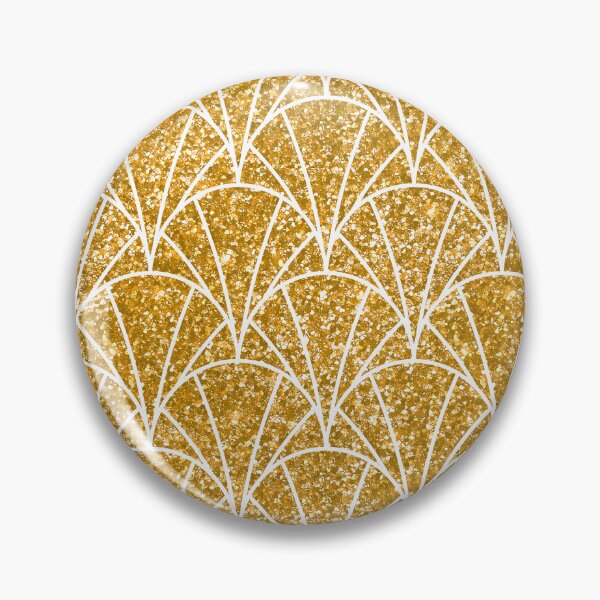Artikelvorschau, Goldene (künstliche) Glitzerpartikel, luxuriöses weißes Art-Deco-Muster entworfen und verkauft von DEC02.