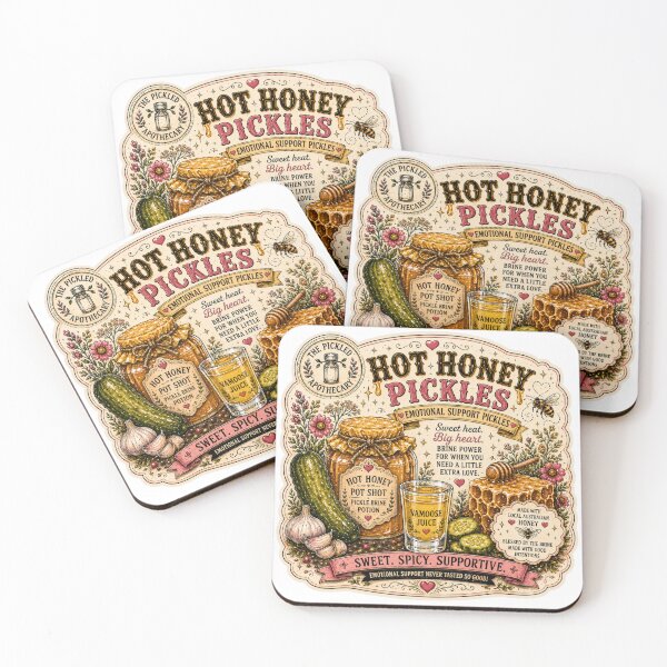 Item preview, Hot Honey Pickles - Emotional Support Pickles Funny Pickle Sticker designed and sold by Imagine Ink Design Studio.