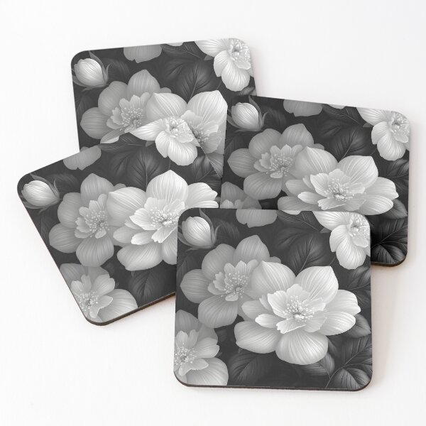 Item preview, Elegant Black and White Floral Pattern designed and sold by 247GiftsbyTina.