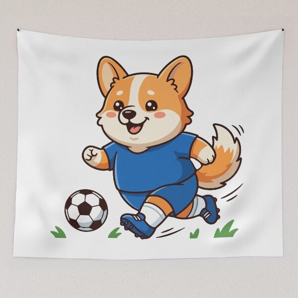 Item preview, Cute Corgi Playing Soccer Cute Football Dog designed and sold by derynick.