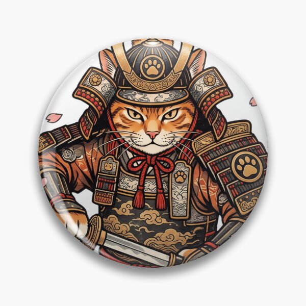 Item preview, samurai cat designed and sold by SoraPetals.