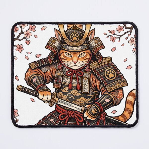 Item preview, samurai cat designed and sold by SoraPetals.