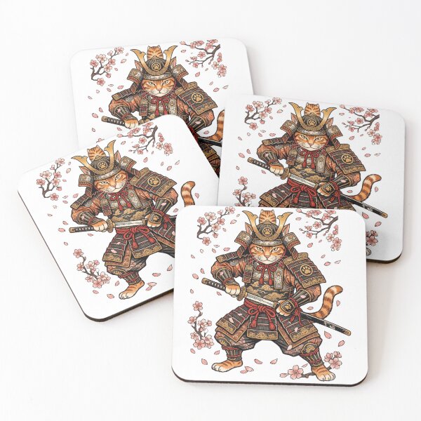 Item preview, samurai cat designed and sold by SoraPetals.