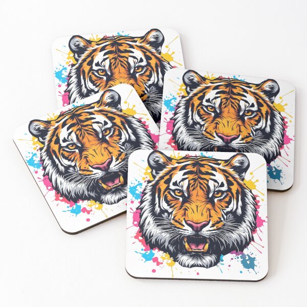 Item preview, Color Splash Tiger Head Sticker | Bold Wildlife Pop Art Design designed and sold by Shivamartwark.