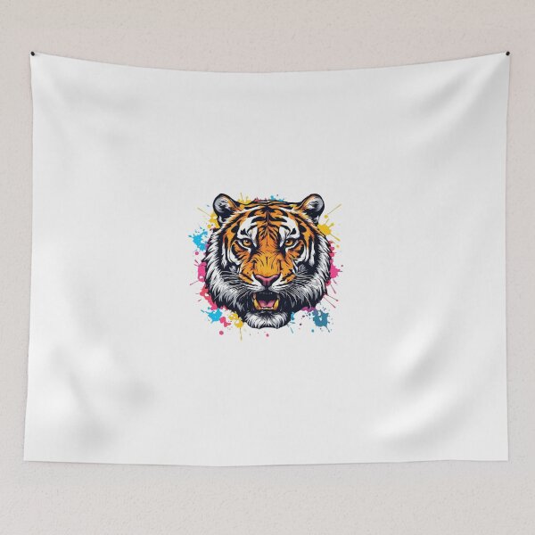 Item preview, Color Splash Tiger Head Sticker | Bold Wildlife Pop Art Design designed and sold by Shivamartwark.