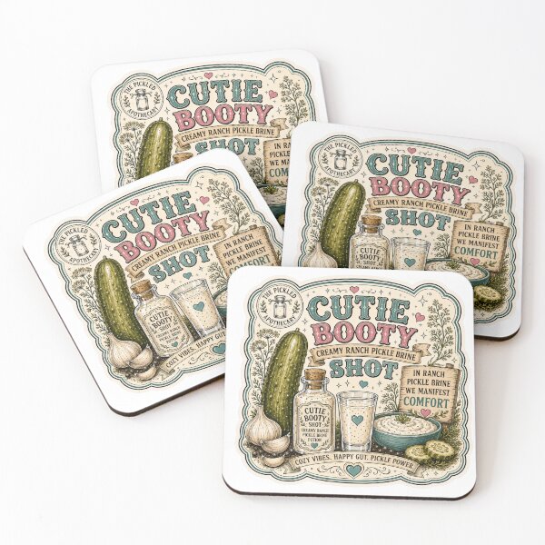 Item preview, Cutie Booty Shot Ranch Pickle Shot | Emotional Support Pickles Funny Pickle Sticker designed and sold by Imagine Ink Design Studio.