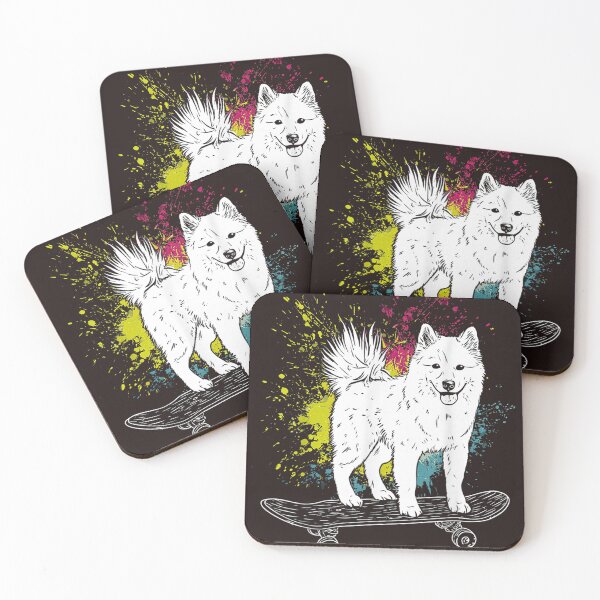 Item preview, Cute Samoyed Dog on Skateboard Color Splash Funny Dog Lover Design designed and sold by mari-kayden.