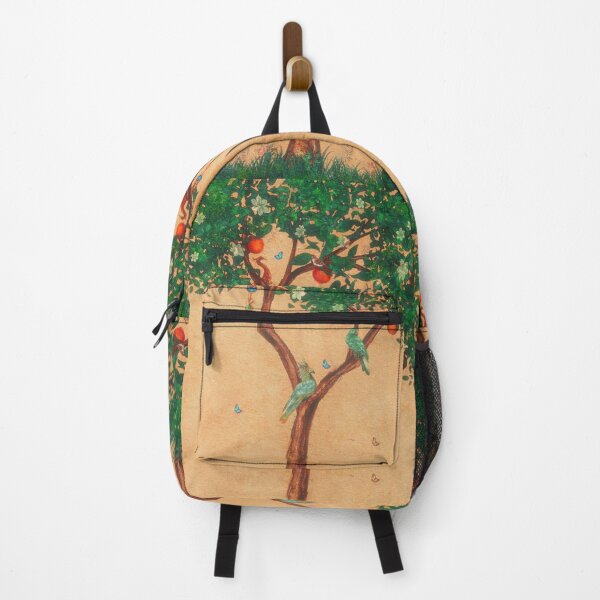 Item preview, Romantic Fantasy Phoenix Garden Orange Tree Butterflies, Finches, and Green Parrot designed and sold by Monica Laipple.