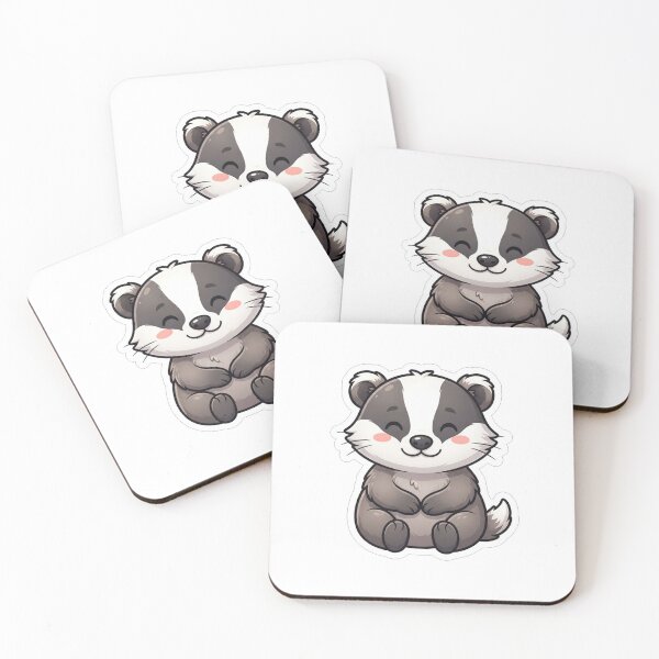Item preview, Cute Little Badger Holding Paws designed and sold by Owcomm.