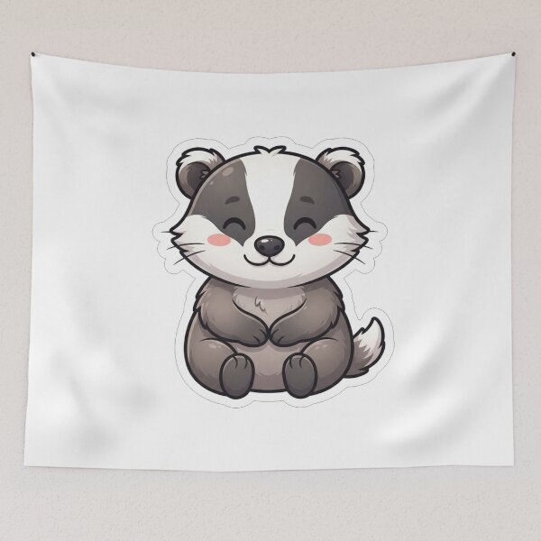 Item preview, Cute Little Badger Holding Paws designed and sold by Owcomm.