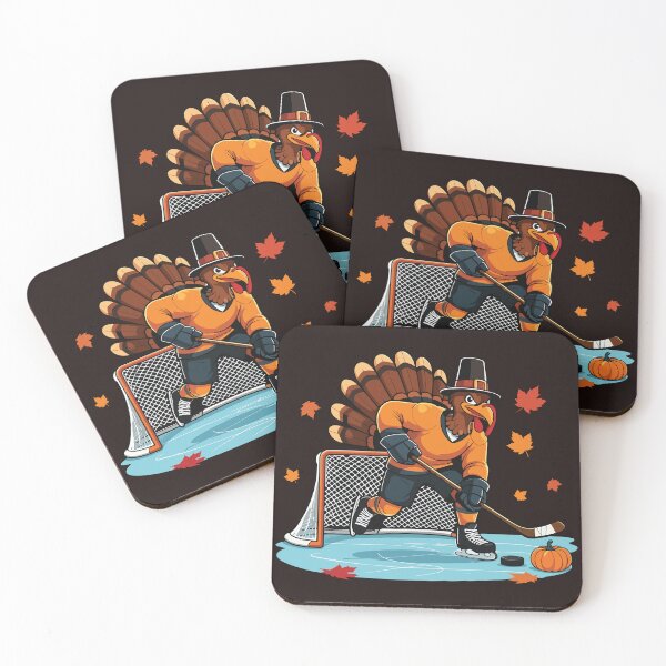 Item preview, Funny Thanksgiving Turkey Hockey Player Pilgrim Autumn Sports Design designed and sold by mari-kayden.