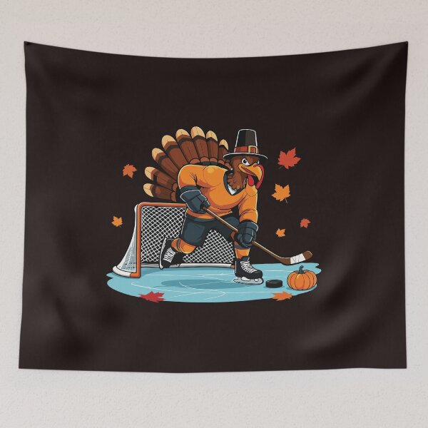 Item preview, Funny Thanksgiving Turkey Hockey Player Pilgrim Autumn Sports Design designed and sold by mari-kayden.