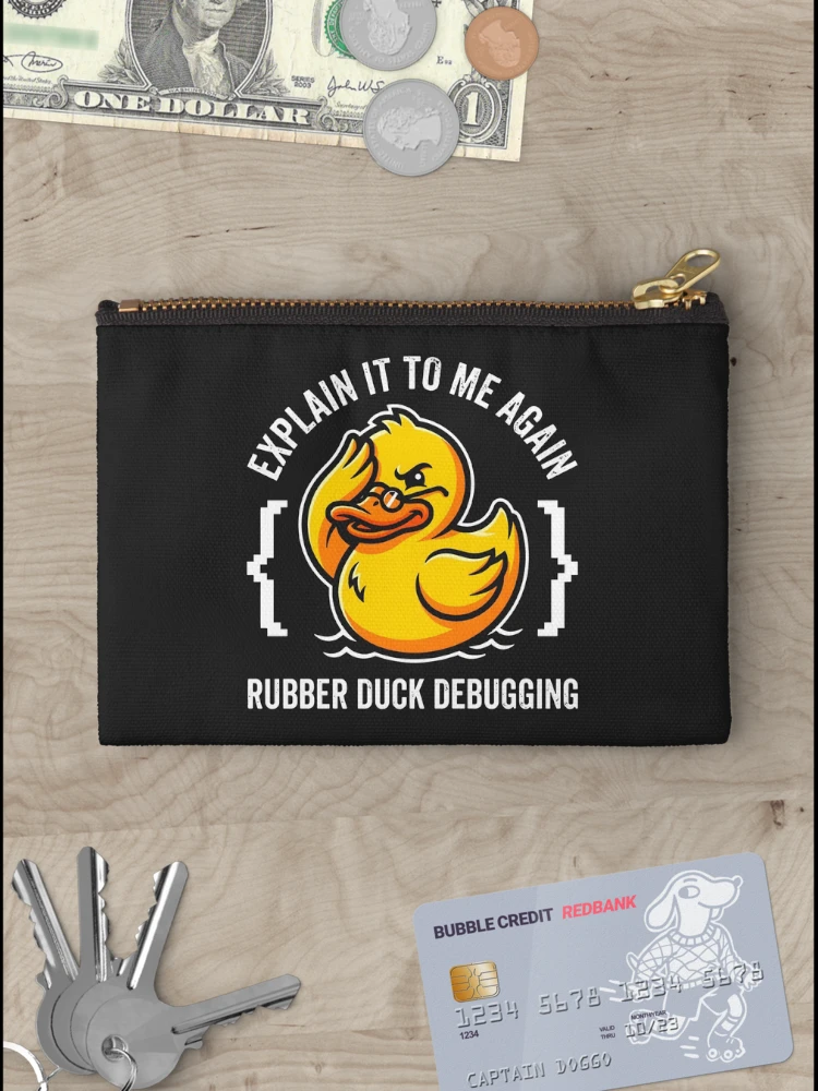 Thumbnail 3 of 4, Zipper Pouch, Rubber Duck Debugging Software Engineer Tech Humor designed and sold by SplashTastic.