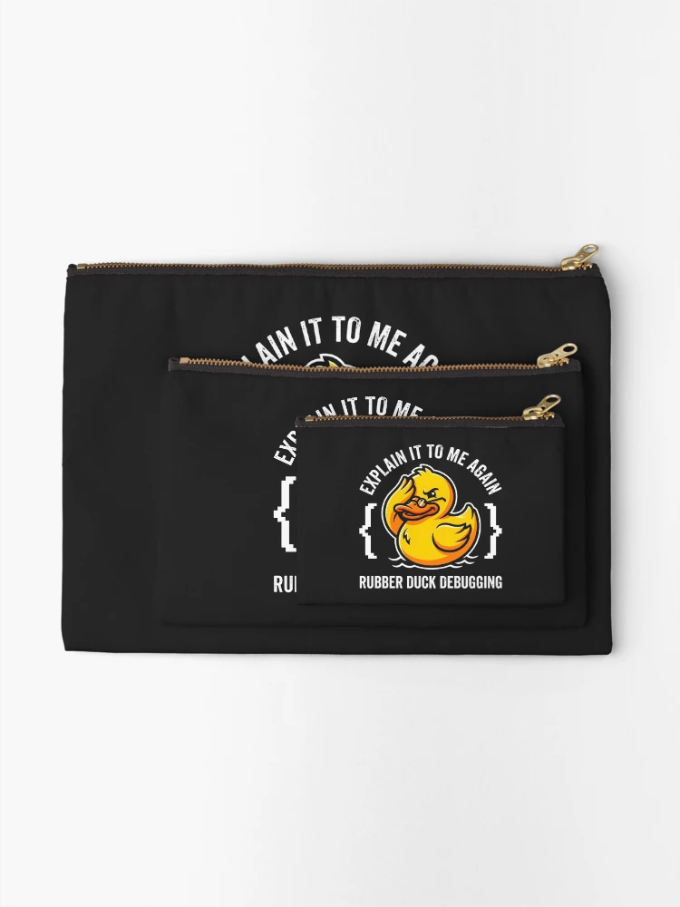 Thumbnail 2 of 4, Zipper Pouch, Rubber Duck Debugging Software Engineer Tech Humor designed and sold by SplashTastic.