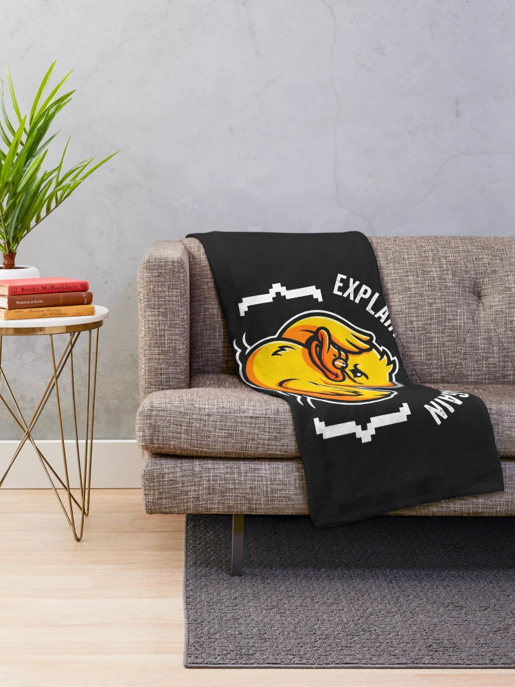 Thumbnail 2 of 6, Throw Blanket, Rubber Duck Debugging Software Engineer Tech Humor designed and sold by SplashTastic.